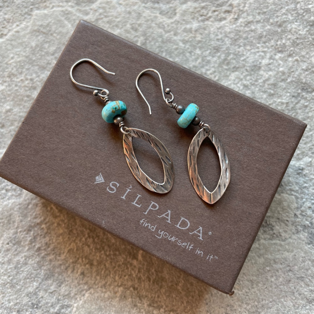 SILPADA W1862 Turquoise Oval Sterling Silver Earrings